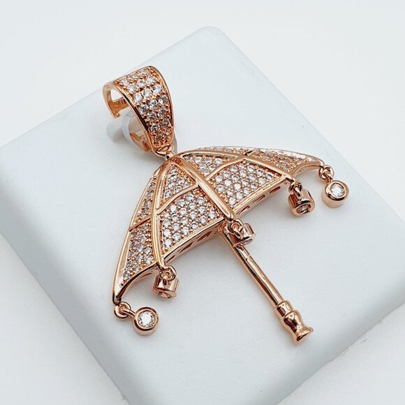 "14K Gold Plated Cubic Zircon Pendant, INUS1BR078 - Picture 6 of 10